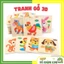 Tranh Ghép Hình 3D Gỗ Nhiều Mẫu Cho Bé Đồ Chơi Xếp Hình Cho Bé Đồ Chơi Cho Bé - BỐ KHỦNG LONG