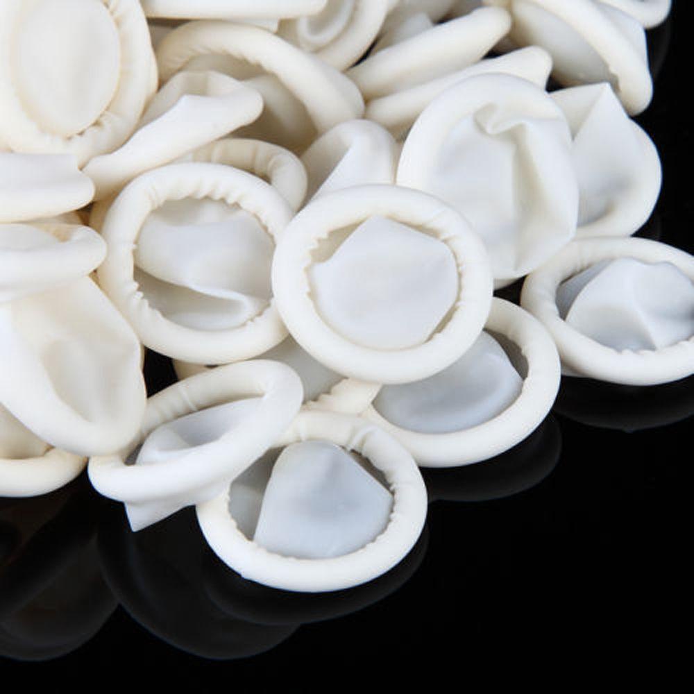 NKSFX 100 CÁI Ngón Tay Cots Dùng Một Lần Cao Su Móng Tay Nghệ Thuật Dụng Cụ Găng Tay Cao Su