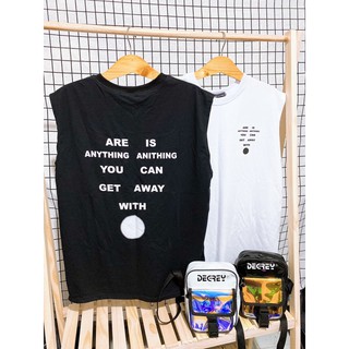 Áo thun Tanktop in chữ unisex (có video)