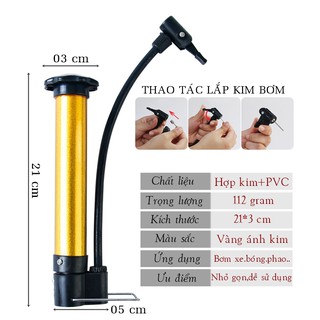 Ống Bơm Mini Cầm Tay Nhỏ Gọn Tiện Lợi (Tặng 02 kim bơm inox) SIEU HOT