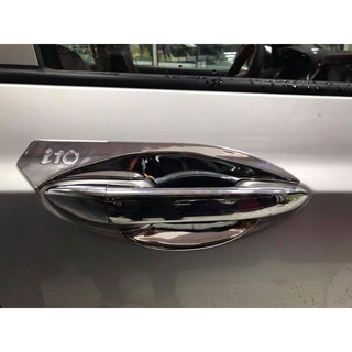 Bộ ốp tay nắm, hõm cửa xe Hyundai I10 đời 2014- 2020 - không từ, mạ crom sáng bóng