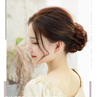 Búi tóc giả xoăn cao cấp-Búi buộc xoăn to rối thời trang HaminStore