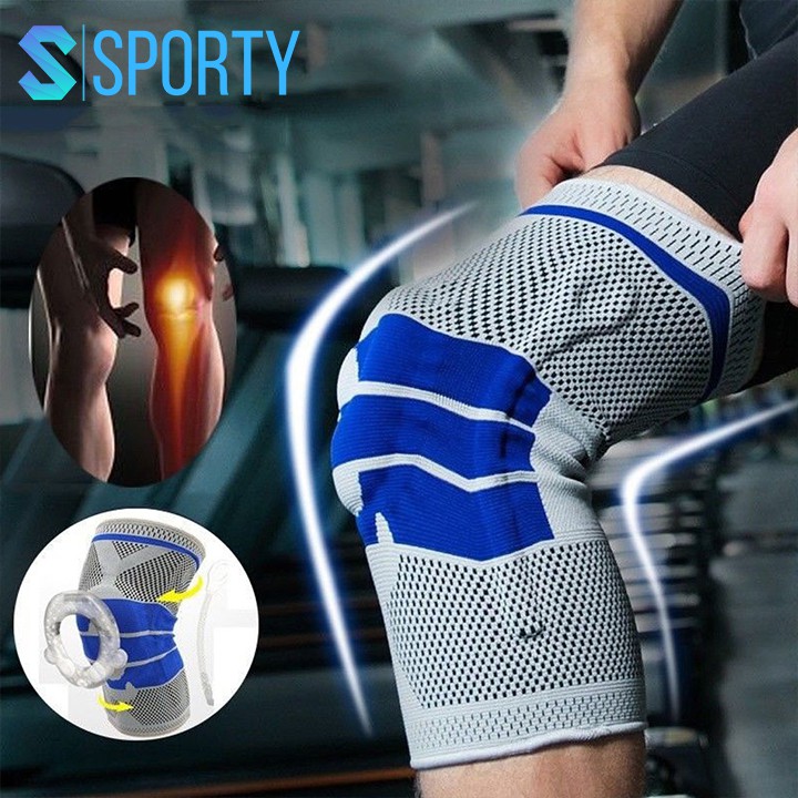 Băng quấn đầu gối SPORTY 1123X vải dệt tích hợp đai đeo lò xo