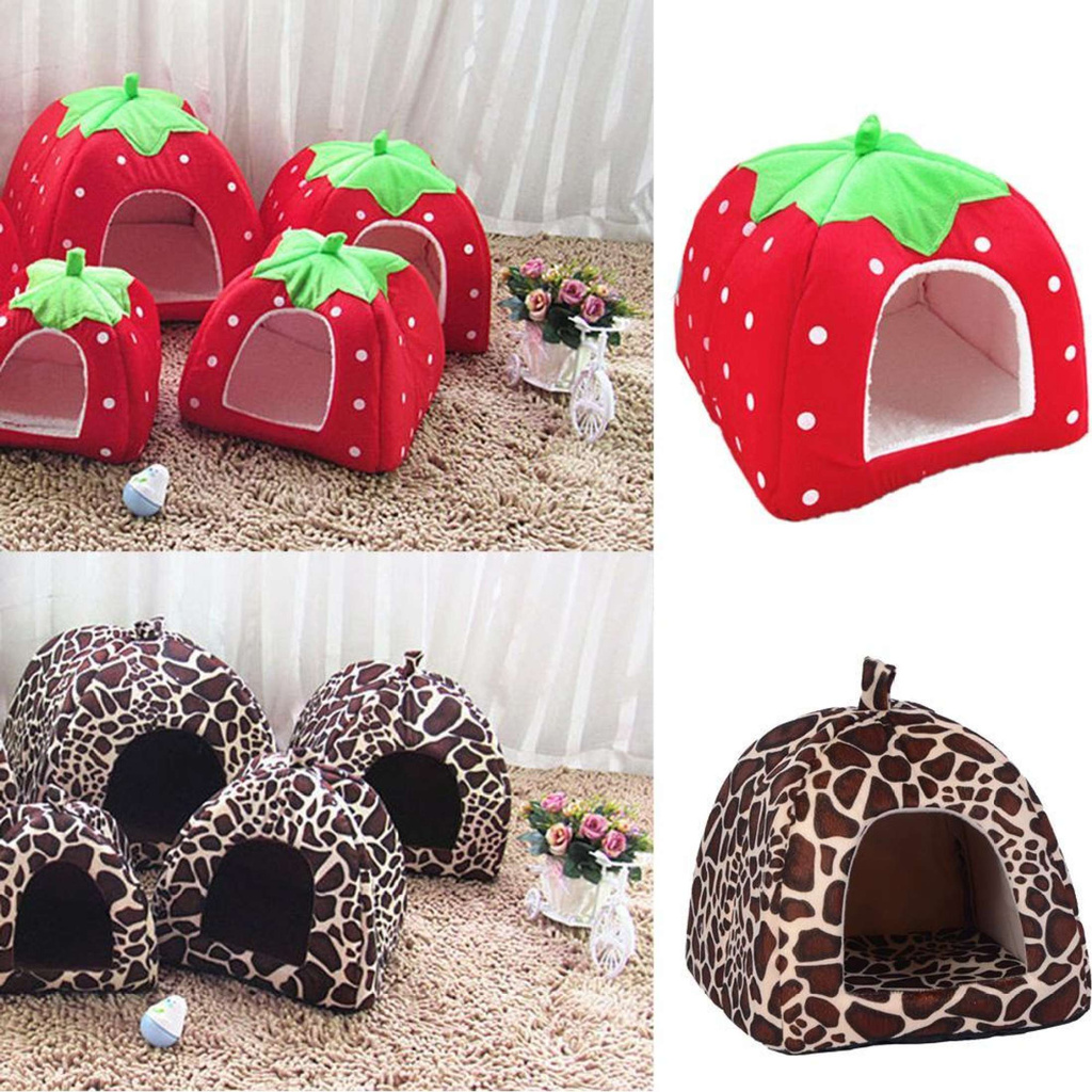 Nhà Cho Chó Mèo Thú Cưng Dâu Tây Mềm, Giỏ Đệm Thời Trang Cũi Chó Đệm Có Thể Tháo Rời, Giường Ngủ-168
