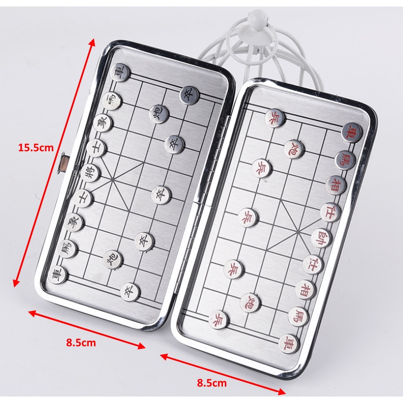 Ảnh Bộ Cờ Tướng Gắn Nam Châm Mini Nhỏ Gọn Siêu Bền Bọc Da Thép Không Gỉ, Cờ Tướng Nam Châm Bỏ Túi Chính Hãng Amalife 4