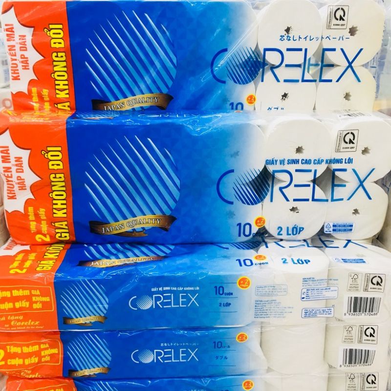 [HÀNG MỚI] Giấy vệ sinh Corelex 10 cuộn tặng thêm 2 cuộn / Gvs không ...