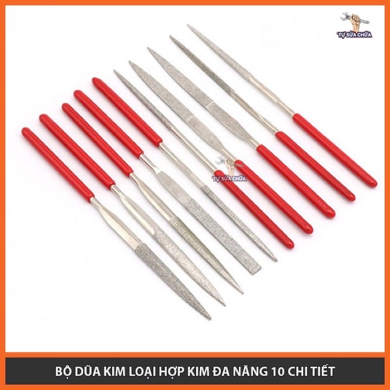 Bộ dũa mài kim loại hợp kim đa năng 10 cây size 5x180mm, 4x160mm, 3x140mm