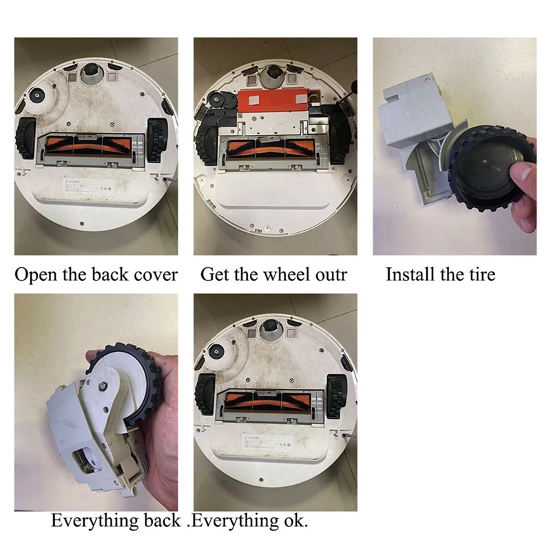 Bánh Xe Thay Thế Chống Trượt Cho Robot Hút Bụi XIAOMI 1St 1S Roborock S50 S55 S5 MAX MIJIA