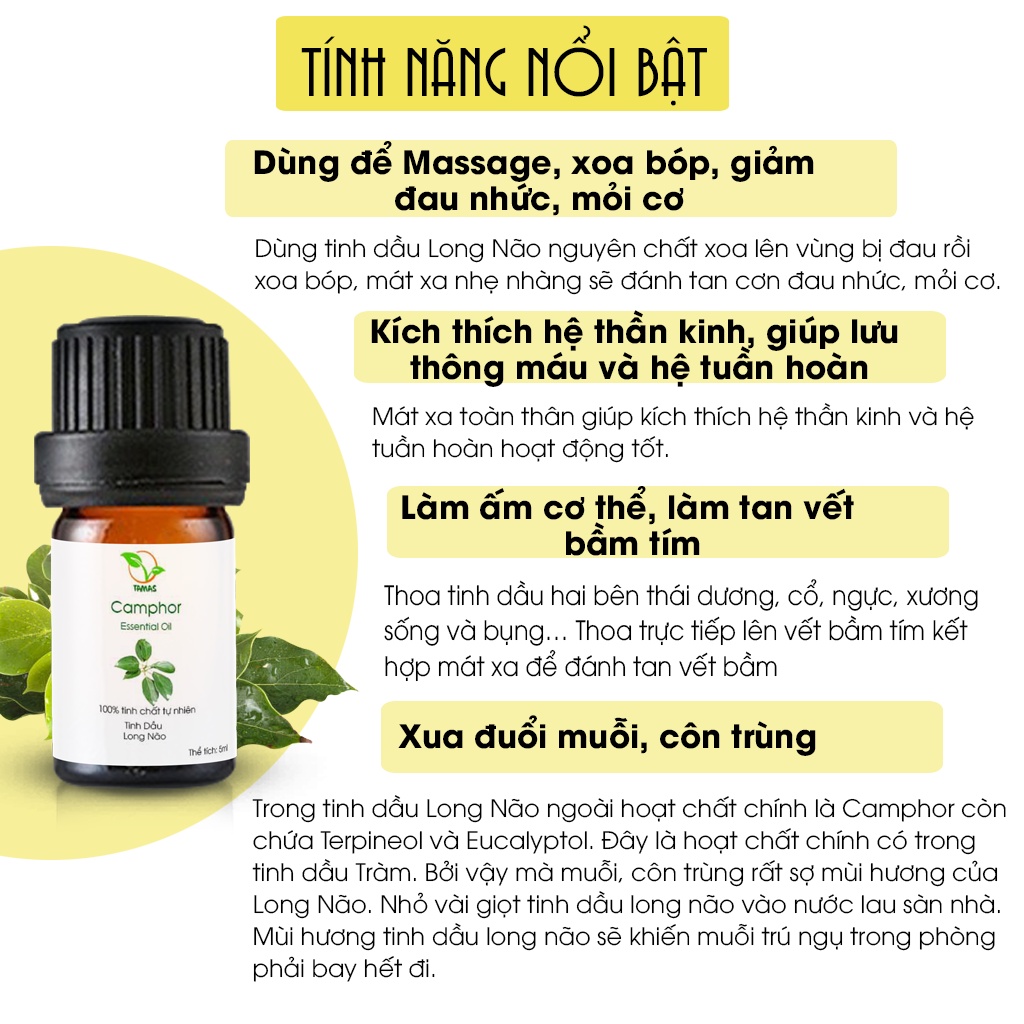 Ảnh Tinh dầu Long não nguyên chất TAMAS,chai 5ml, tinh dầu giúp khử mùi,đuổi côn trùng hiệu quả. Giúp diệt khuẩn, sát trùng. 2