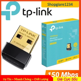 TPLink TL-WN725N – USB Wifi Nano chuẩn N tốc độ 150Mbps- Hàng Chính Hãng, Full Box