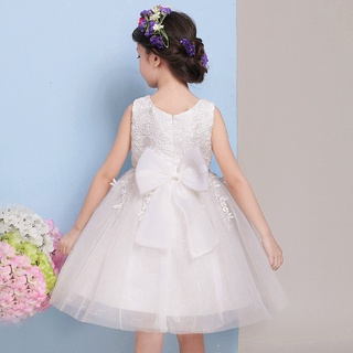 1-12 Tuổi Tập Đi Cho Bé Tutu Đầm Trắng Đỏ Bóng Cho Tiệc Sân Khấu Công Chúa Váy Phù Dâu Hoa Cô Gái Rửa Tội Quần Áo