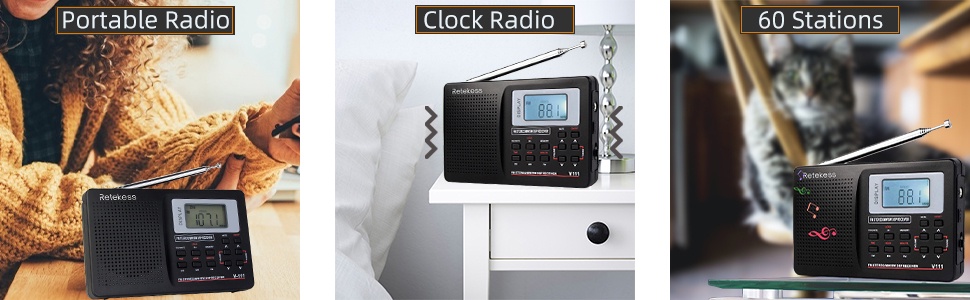 Mô tả Radio Retekess V111 Hỗ Trợ Pin AM FM / AA Kèm Tai Nghe Tiện Lợi - 4
