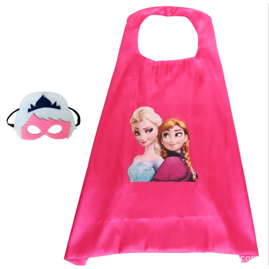Áo choàng siêu nhân kèm mặt nạ chất vải satin mượt óng 2 lớp cho bé hóa trang thành anh hùng