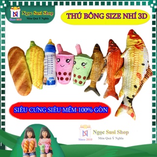 GẤU BÔNG GỐI ÔM BÌNH SỮA ,TRÀ SỮA , BÁNH MÌ , CÁ CHÉP 3D SIZE NHÍ SIÊU MỊN - THÚ BÔNG CHO BÉ