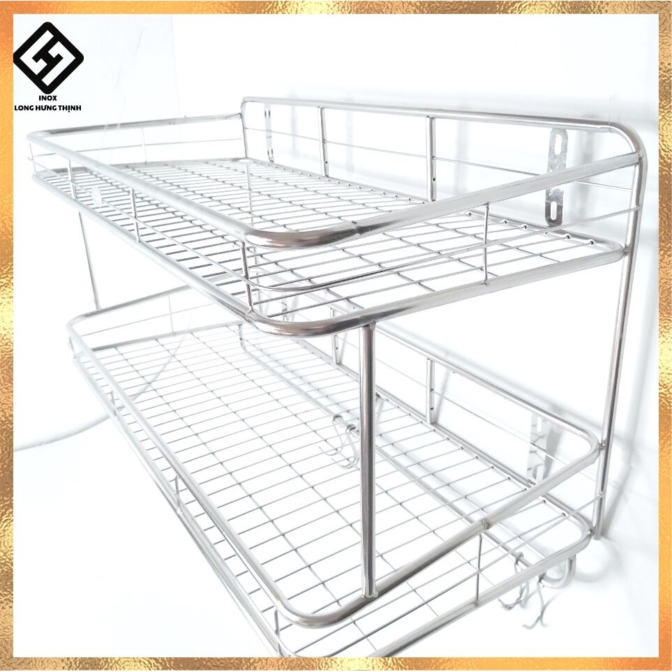 Kệ treo phòng bếp INOX cao cấp 2 tầng (có sóng đĩa) nội thất gia dụng ...