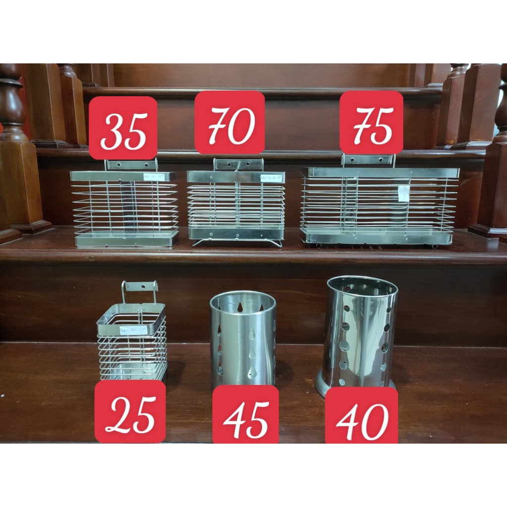 Giỏ đũa inox 1-2-3 ngăn inox 201 | Shopee Việt Nam