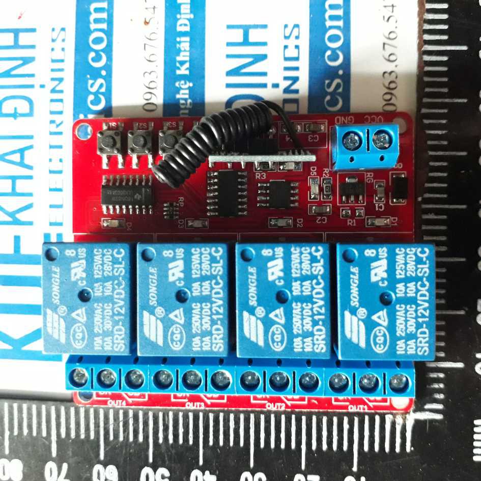 module RF 4 RELAY 12V, 433mhz, học lệnh, 4 nút nhấn kde2117 | Shopee ...