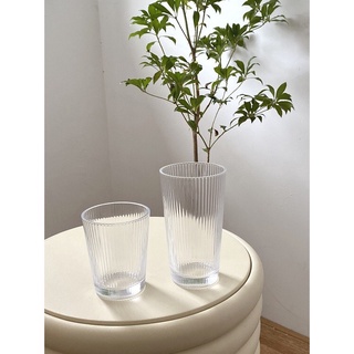 Ly thủy tinh vân dọc cao decor 90 cấp dung tích 250ml và 360ml