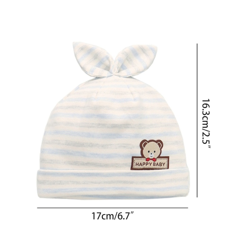 0-6 Months Baby Cute Ears Hat Soft Cotton Beanie Cap Headwear Infant Solid Color