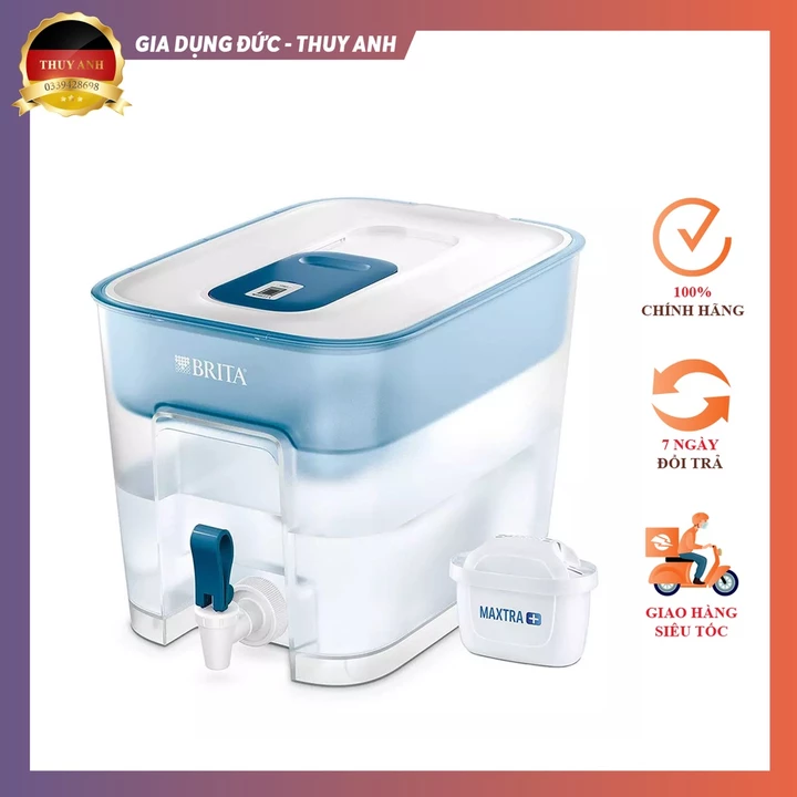 Bình lọc nước BRITA Flow Basic Blue - 8.2L (Kèm Maxtra Plus)