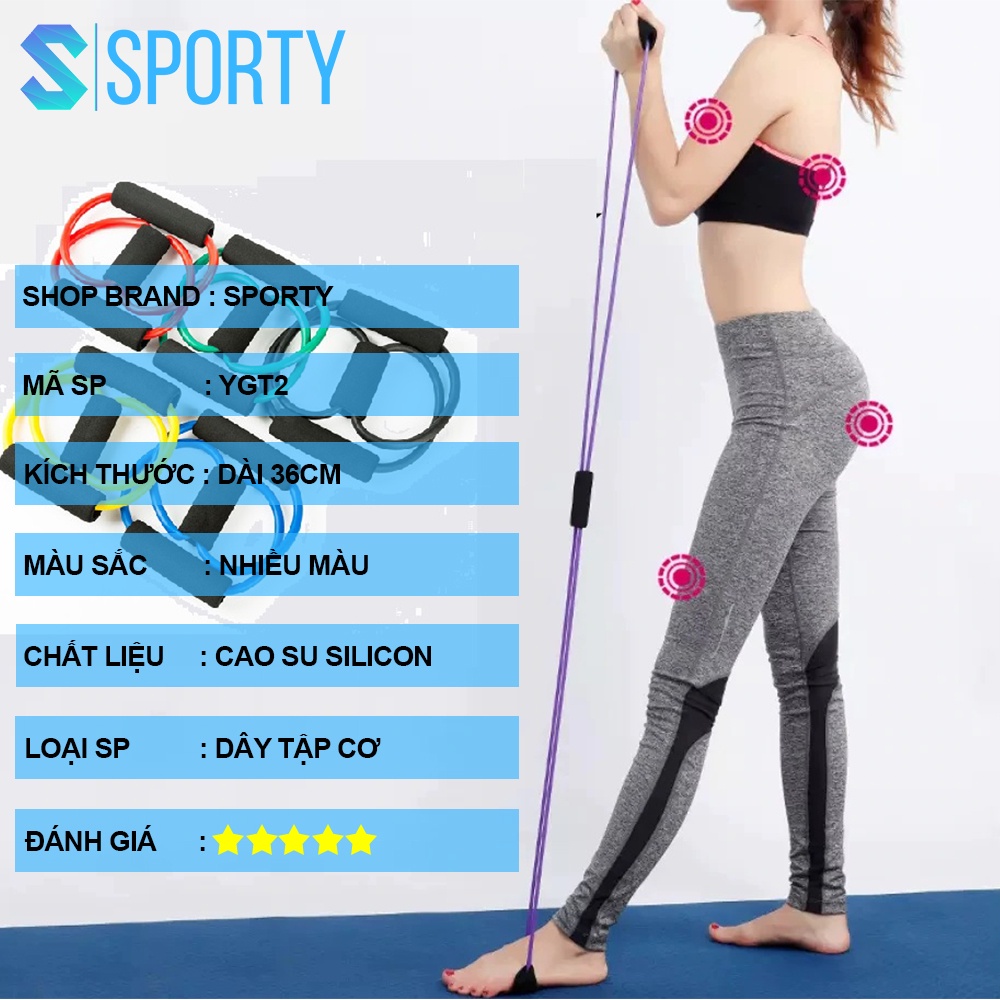 Dây tập cơ ngực YOGA silicon SPORTY YGT2 hình số 8 đàn hồi hỗ trợ các bài tập dãn cơ, tập thể hình