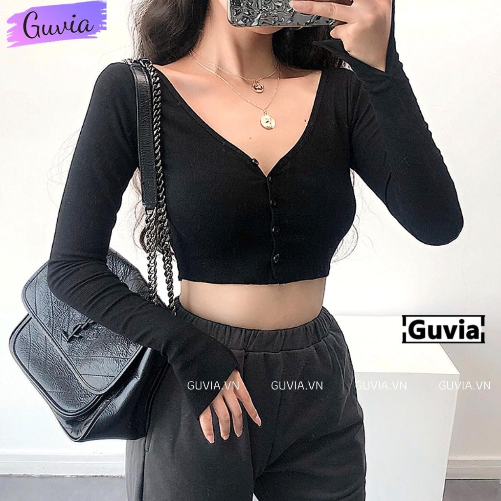 [mã Fadep2709 Giảm đến 30k đơn Từ 99k] Áo Croptop CỔ Tim CÀi NÚt Tay