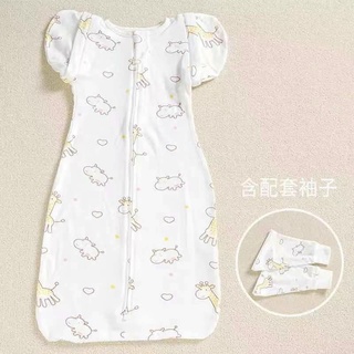 Túi ngủ cotton kéo khóa, nhộng chũn cho bé chất cotton sợi tre tay mở tùy thích