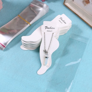 Thẻ trưng bày gồm vòng chân, túi trong suốt và kẹp thẻ trống