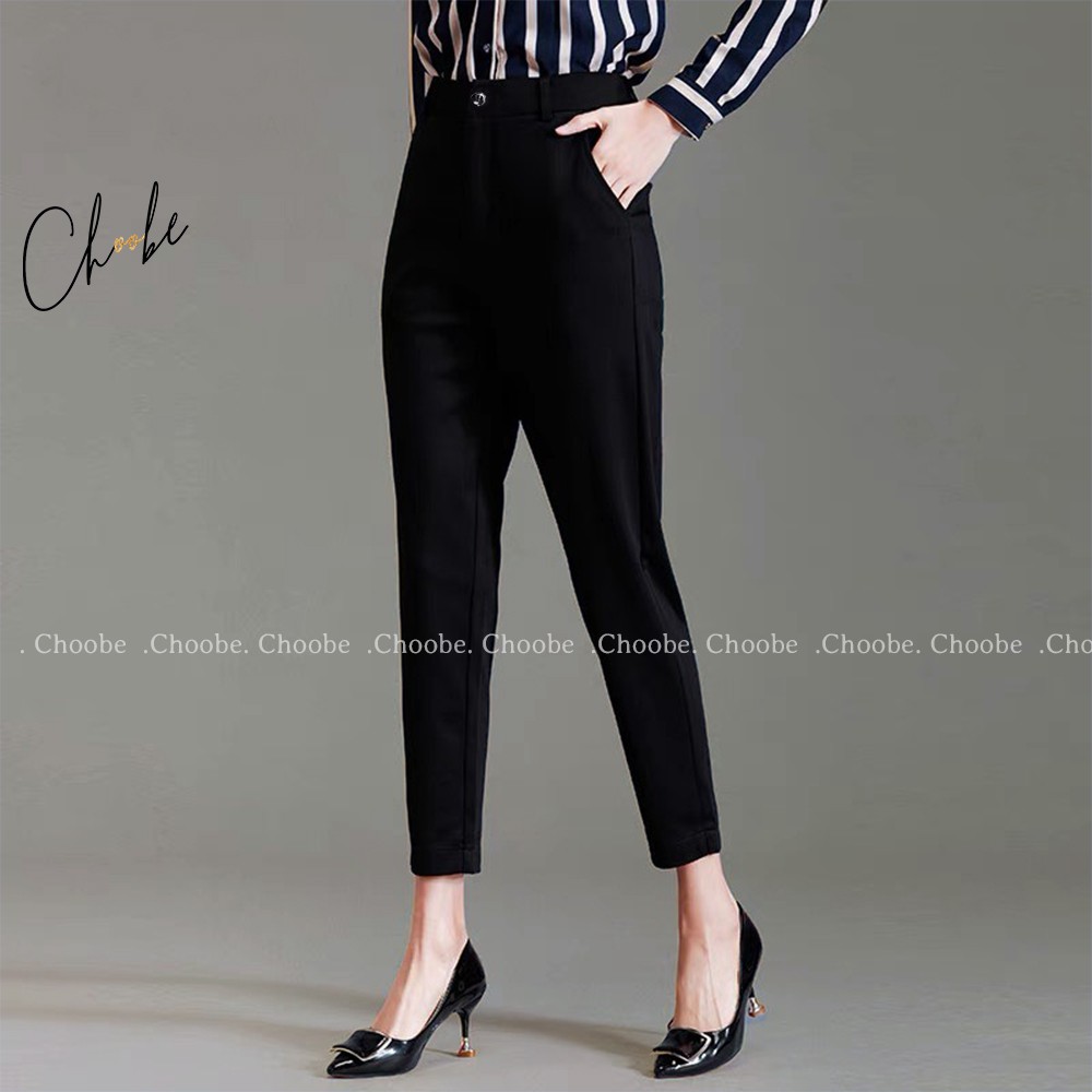 Ảnh Quần tây nữ Choobe lưng cạp cao âu công sở đẹp màu đen đồ đi học form chuẩn tôn dáng Q32 3