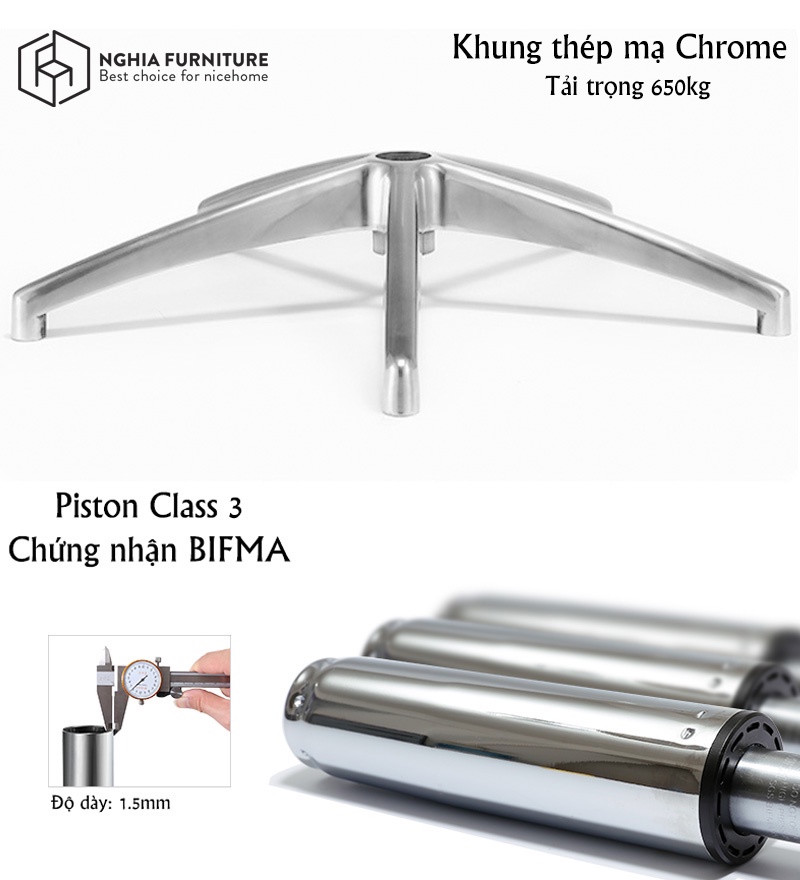 Ghế công thái học Spider 01 - Chân đế chắc chắn