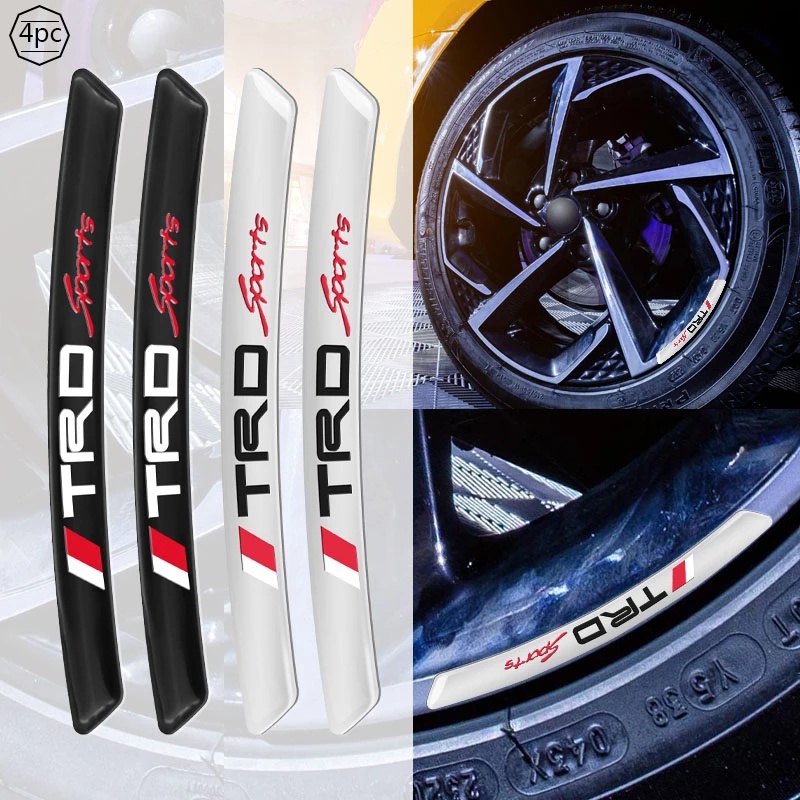 Bộ 4 Miếng Dán Trang Trí Bánh Xe Hơi Honda Toyota Nissan BMW VW FIAT Benz TRD