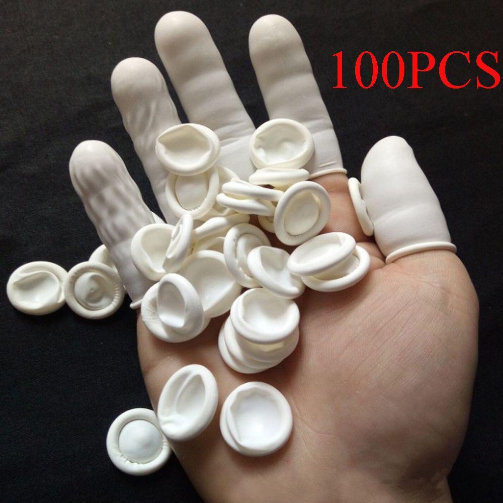 NKSFX 100 CÁI Ngón Tay Cots Dùng Một Lần Cao Su Móng Tay Nghệ Thuật Dụng Cụ Găng Tay Cao Su