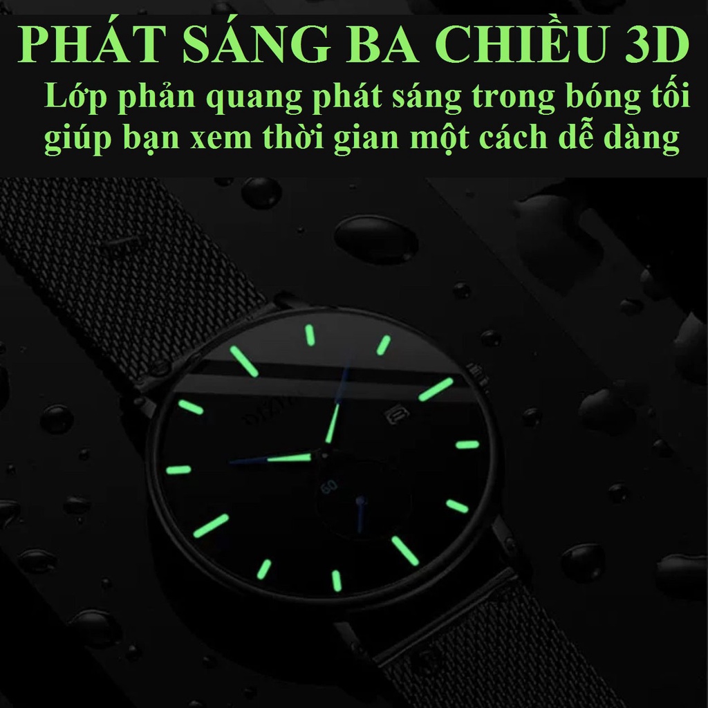 Mô tả Đồng hồ nam chính hãng DIZIZID dây thép lụa đen Chạy Full 5 kim - Có lịch ngày - Thiết kế trẻ trung hiện đại DZZ89 - 3