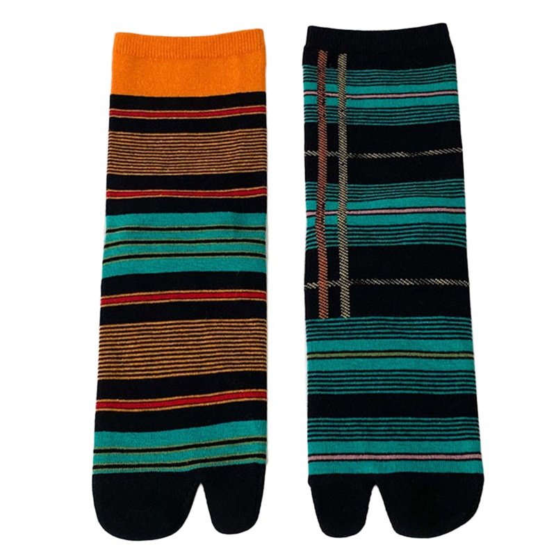 DASBSUG Unisex Chia Ngón Chân Kimono Tabi Crew Tất Colorblock Trừu Tượng Chấm Sọc In Nhật Bản Flip Flop Sandal