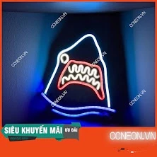Đèn Trang Trí Led Neon Hình Đầu Cá Mập