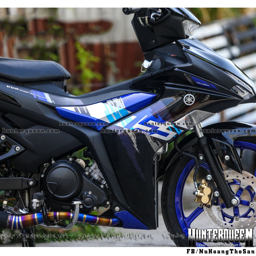 Tem rời in UV cao cấp. Decal Exciter 155 màu đen, tem xanh. Mẫu hot 2022. Không bay màu