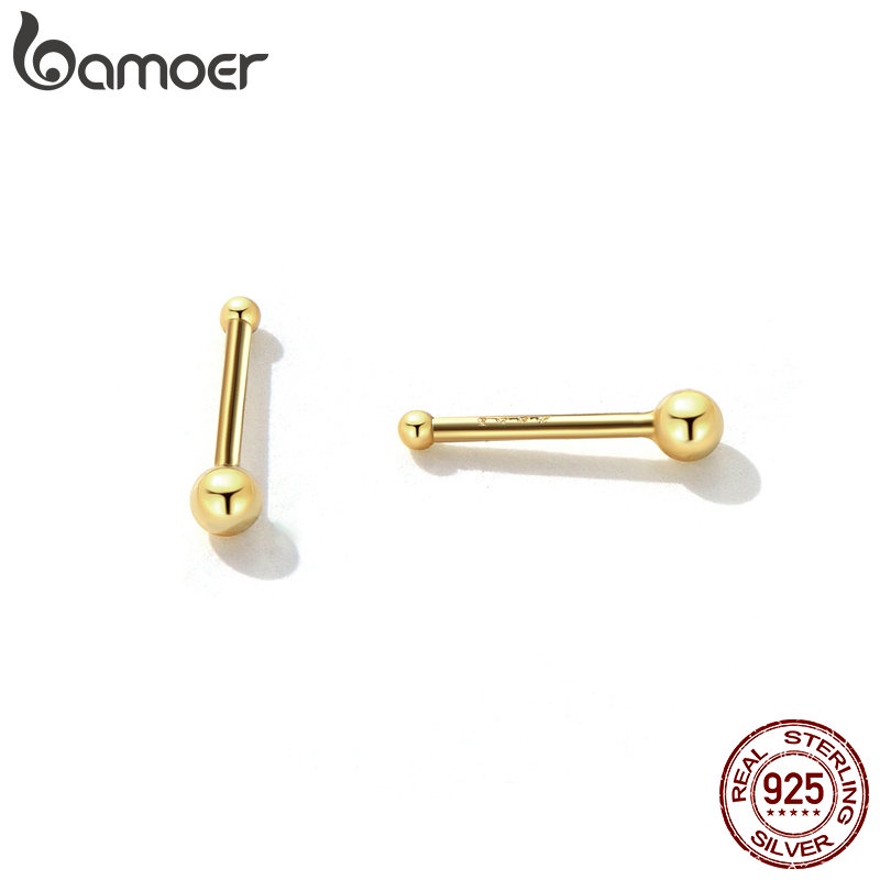 Bông tai Bamoer Bạc 999 1 Đôi Đơn Giản Đa Năng Trang Sức Thời Trang Quà Tặng Cho Nữ