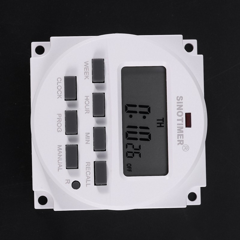 Sinotimer Tm618H-2 220V Ac Công tắc thời gian kỹ thuật số Điện áp đầu ra 220V 7 ngày Công tắc hẹn giờ lập trình hàng tuần cho ứng dụng đèn