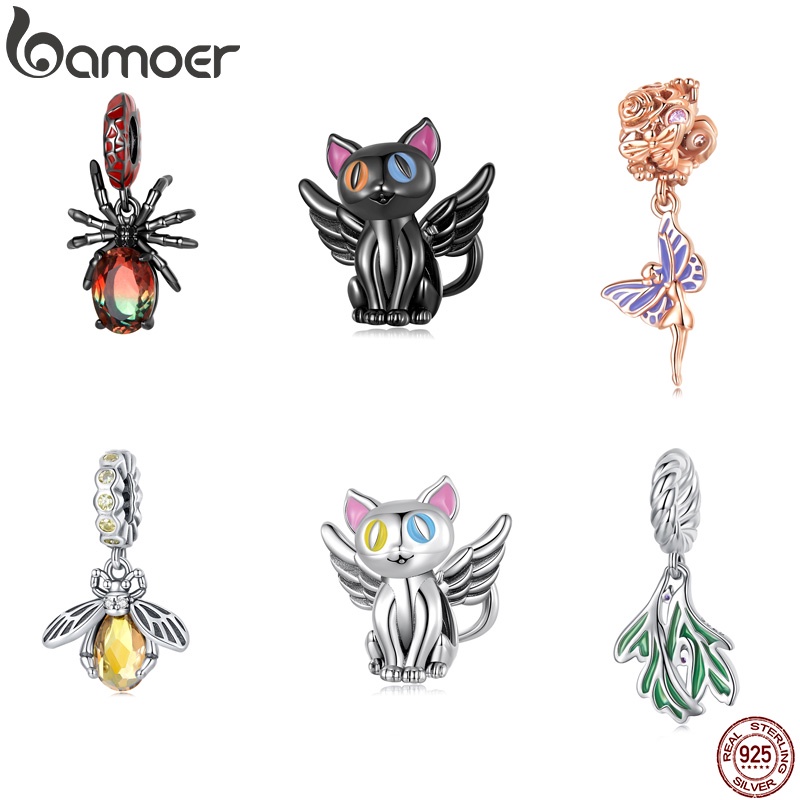 Hạt phụ kiện BAMOER Bạc 925 nhiều hình dáng trang trí diy cho nữ