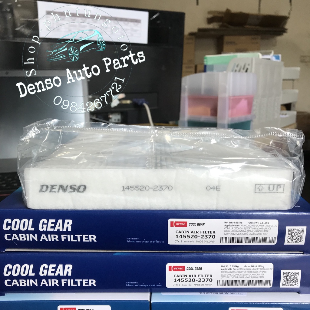 Lọc gió điều hòa 2370 chính hãng Denso Hàn Quốc (Dùng cho nhiều dòng xe ...