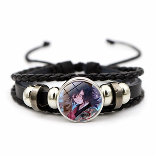 SS Demon Slayer Kimetsu no Yaiba Da Rộng Handmade Vòng Tay Thủy Tinh Anime Người Hâm Mộ Đá Quý Trang Sức Dây Đeo Tay