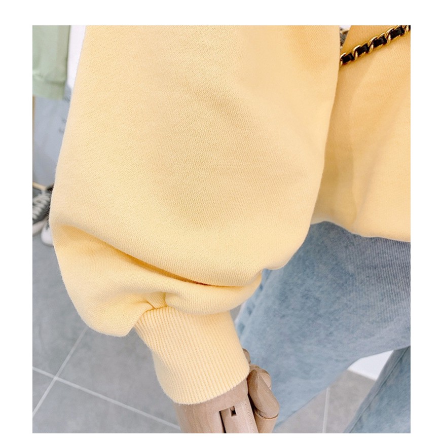 ÁO HOODIE NỮ HỌA TIẾT FORM RỘNG DÀI 2 MÀU VÀNG TRẮNG