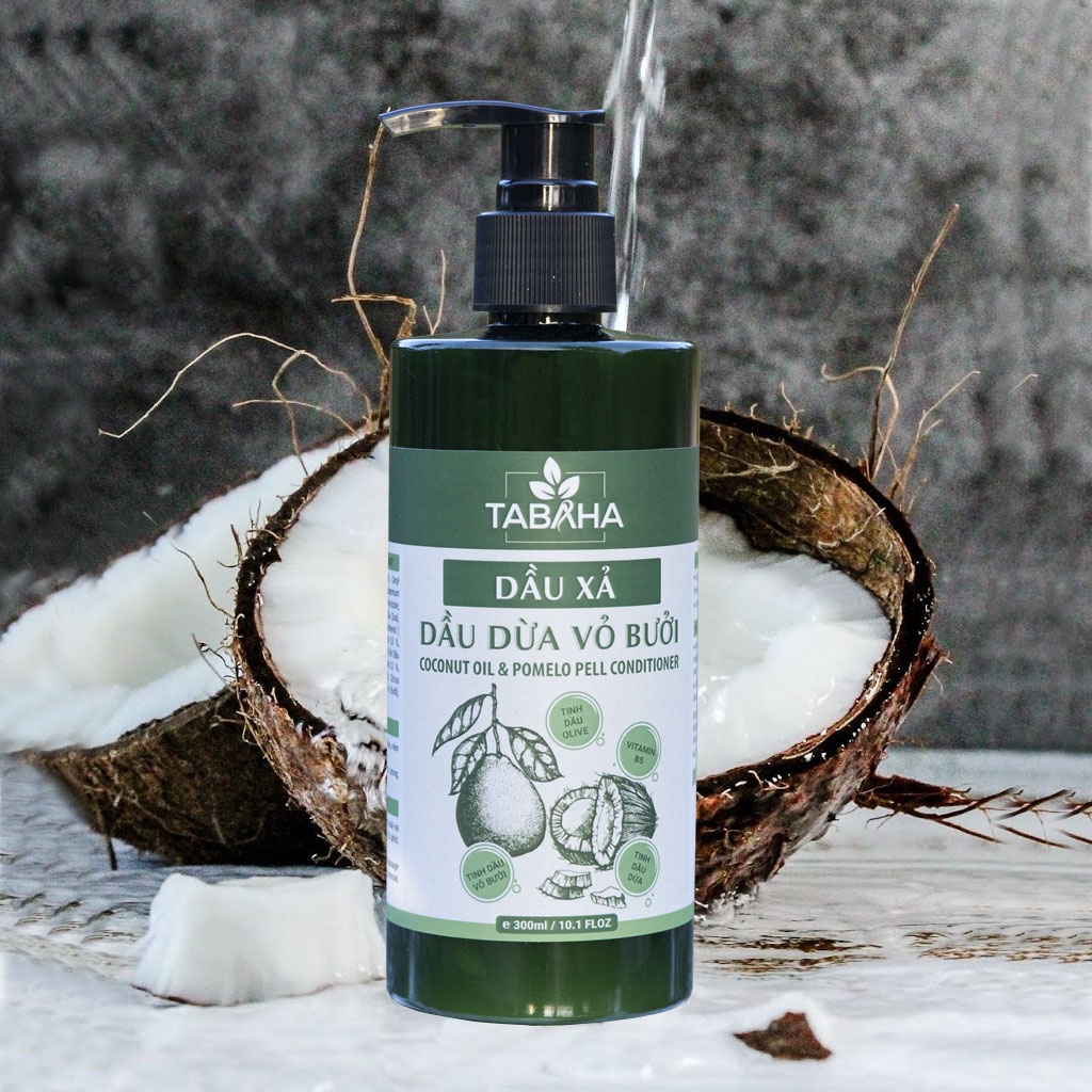 Ảnh Dầu Xả Dầu Dừa Vỏ Bưởi TABAHA 300ml Dưỡng Ẩm Phục Hồi Tóc Khô Hư Tổn 2