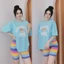 Bộ lửng Sắc Màu Áo Form Rộng, Quần Cầu Vồng Siêu Hot CHo Nữ Mặc Đi Chơi, Mặc Nhà, Mặc Ngủ