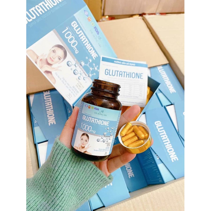 Vin ung trng da GLUTATHIONE 1000mg, Vin ung p da chnh hng h tr  nng tone dng trng m nm hiu qu | Shopee Vit Nam