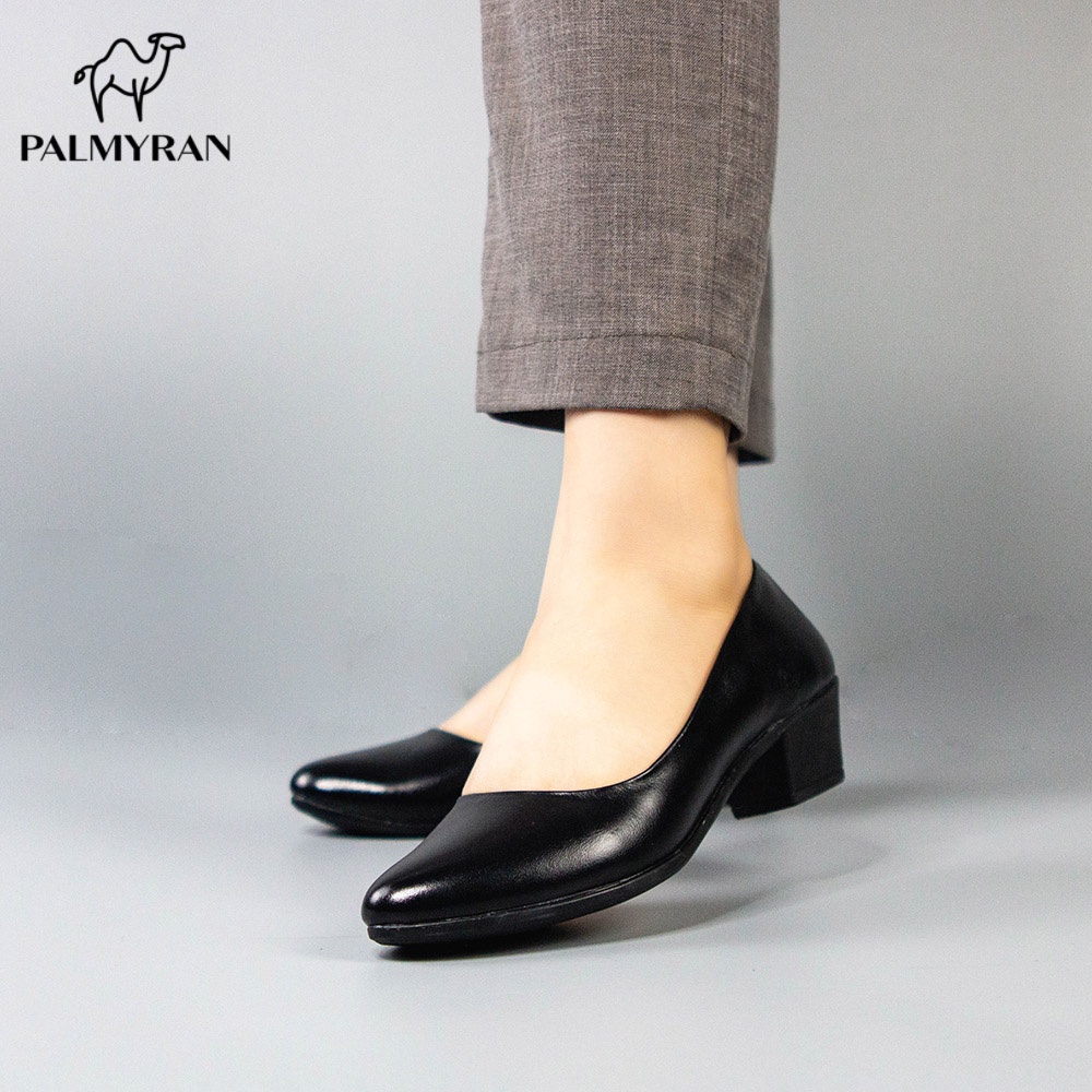 Giày nữ cao gót 4cm da bò thật cao cấp palmyran ST04D