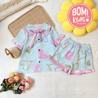 [ 15Kg - 35KG ] Đồ Bộ Bé Gái Pijama Lụa Cao Cấp Tay Ngắn_BM06