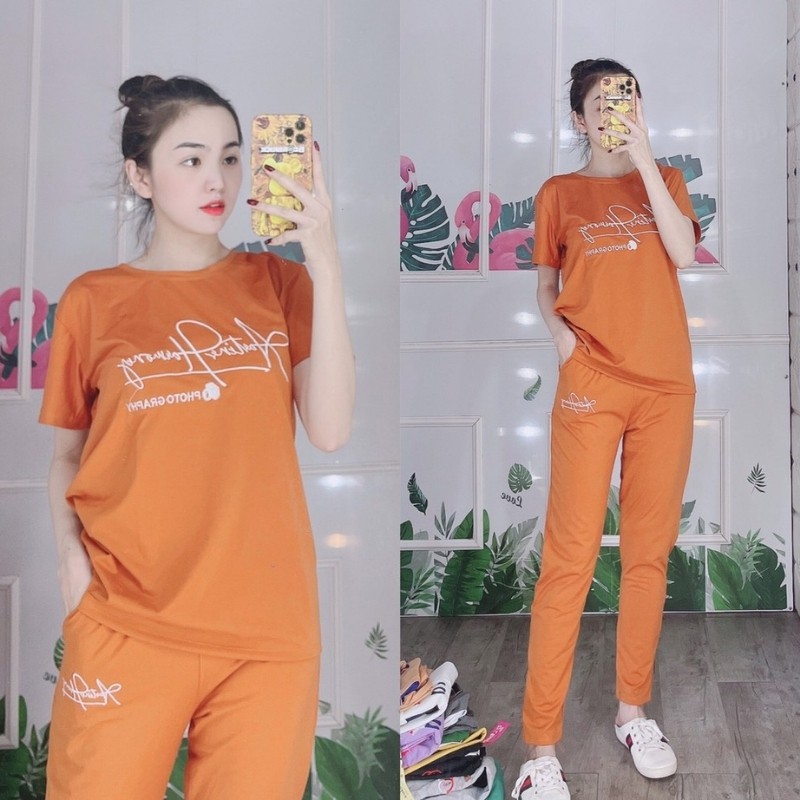 Đồ Bộ Nữ Mặc Nhà ESHOP Bigsize 43-85kg Thun Cotton Co Giãn, Áo Tay Ngắn Quần Dài Có Túi Năng Động