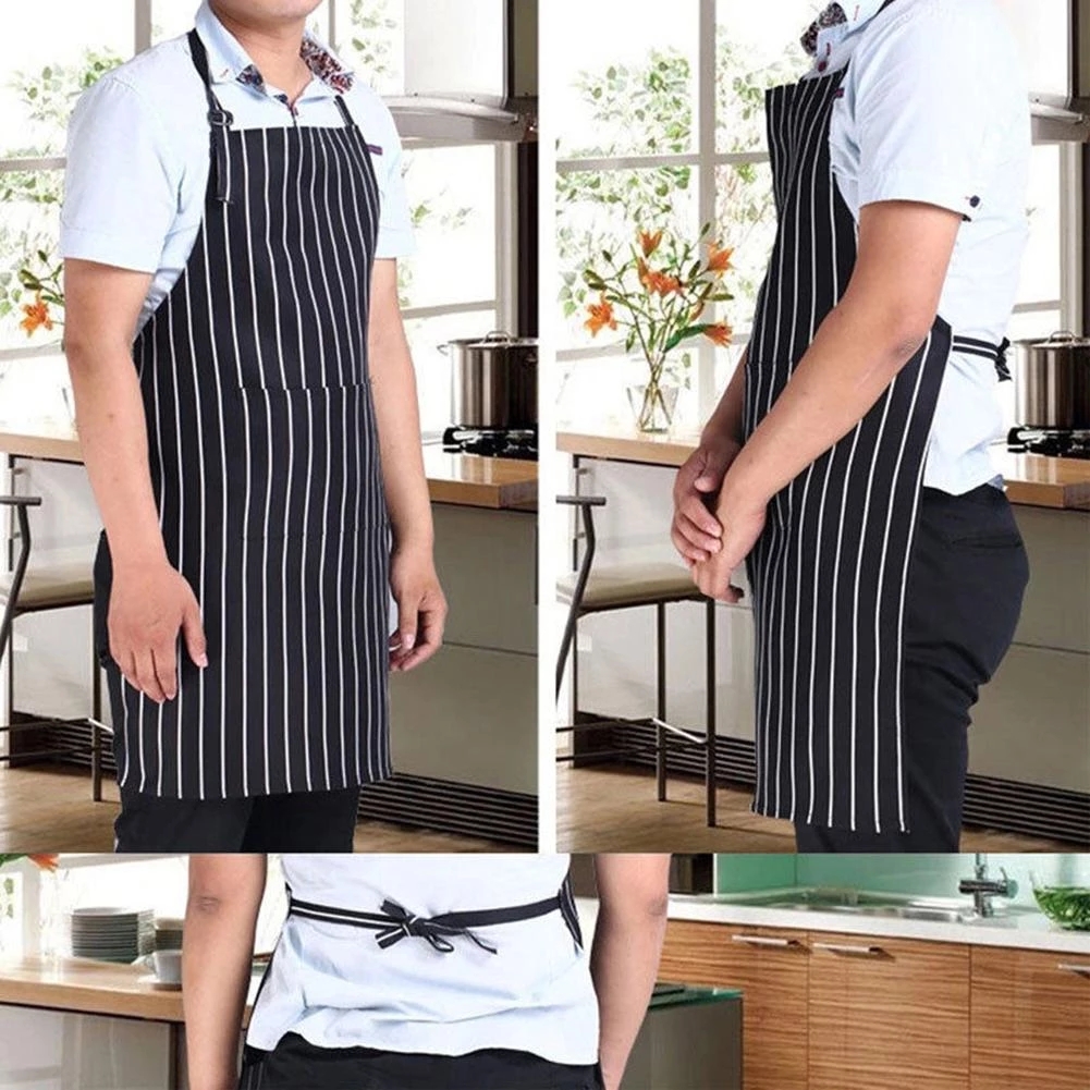 Tạp dề nấu ăn nhà bếp có thể điều chỉnh thời trang kẻ sọc sọc sọc / Tạp dề nấu ăn nhà bếp dành cho nam đầu bếp chống bẩn BBQ, vẽ, thủ công Tạp dề làm việc / Phụ kiện nhà bếp | BigBuy360 - bigbuy360.vn