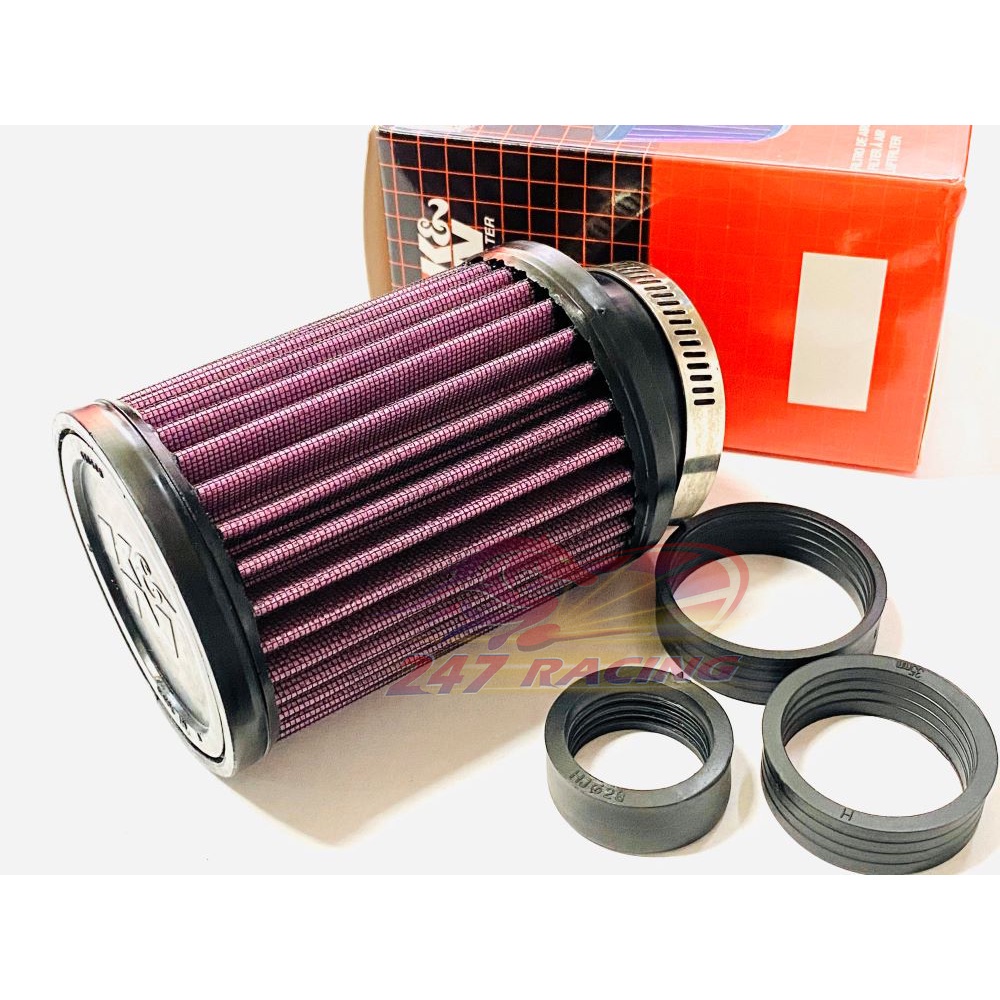 Pô E lọc Gió Trụ 1280 KN gắn xe máy Exciter,Winner,Sonic,Wave,Dream...tặng kèm 3 co Cao Su